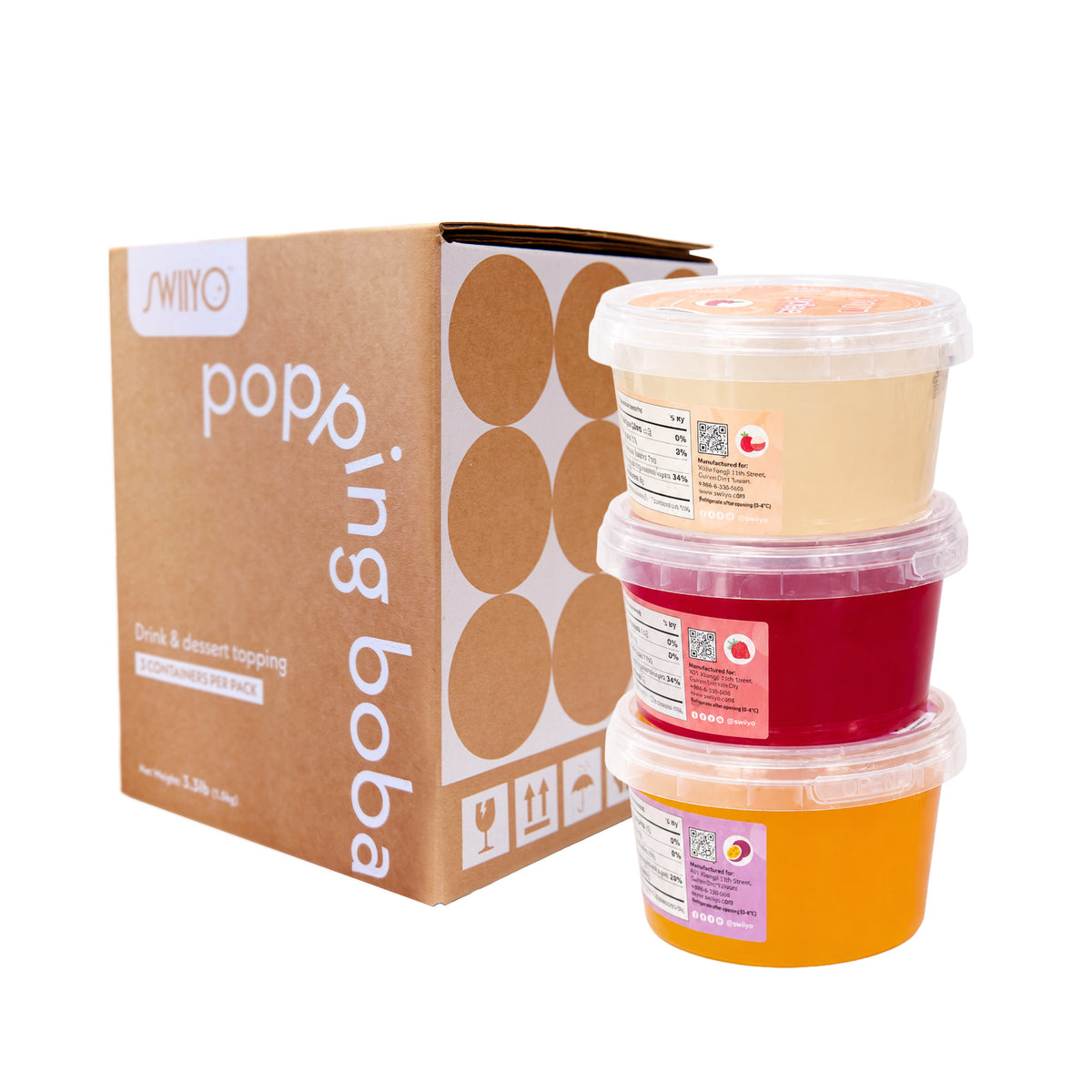 Swiiyo Popping Boba Trio Set (Pack of 3, 500g Each)