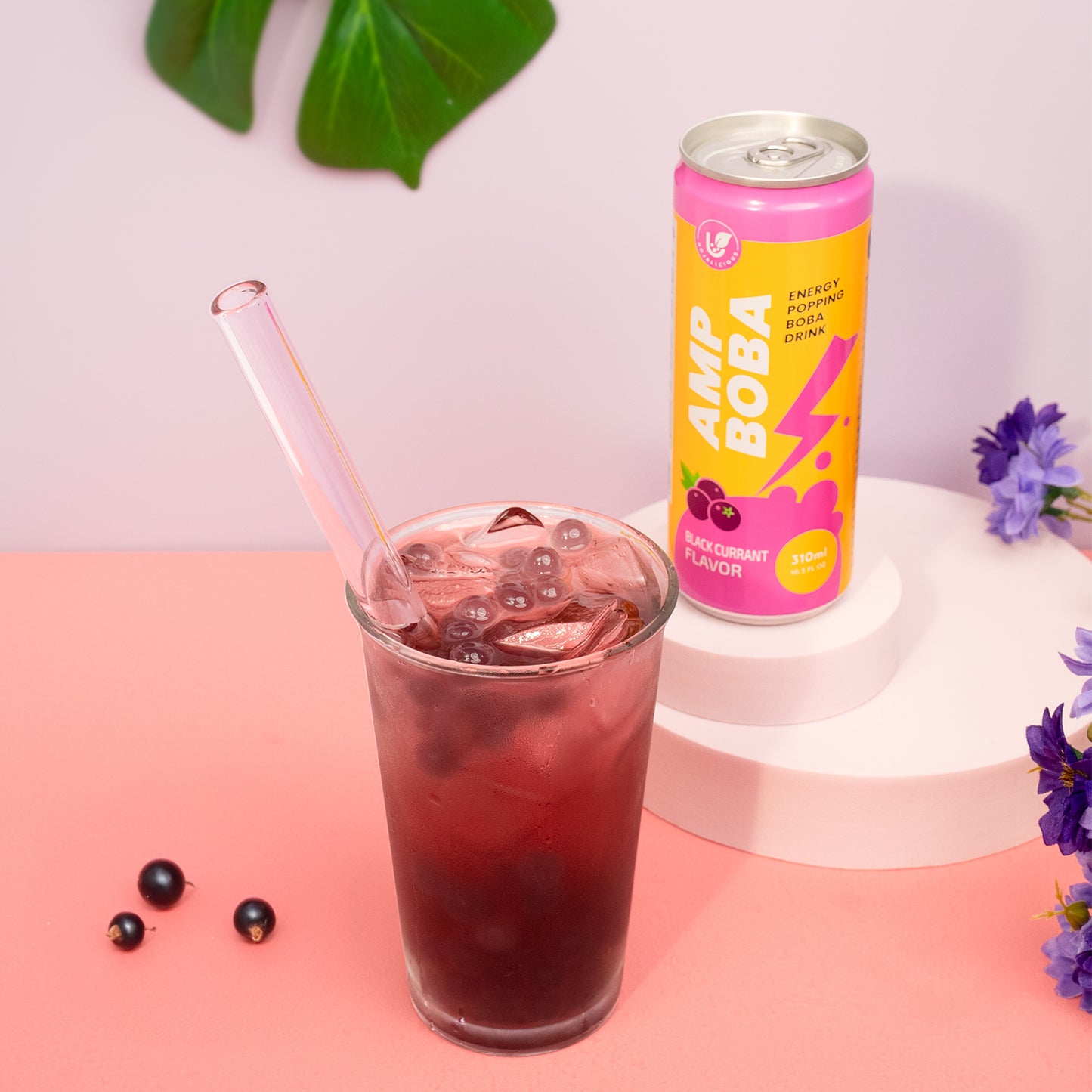 AMPBOBA – Energy Popping Boba Drink (Black Currant) | 310ml