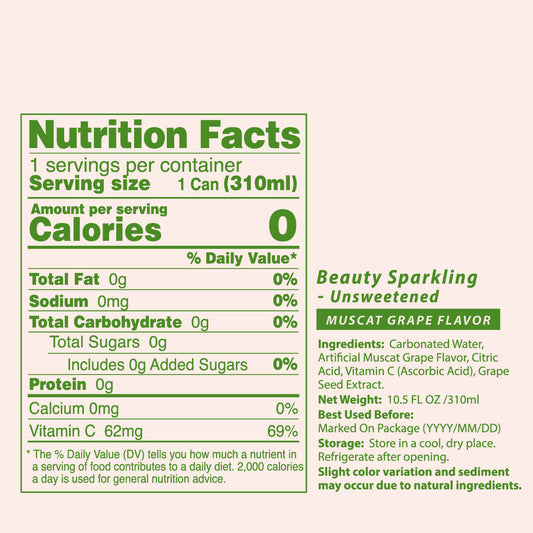 Swiiyo Aura Beauty Sparkling Water – Unsweetened Muscat Grape