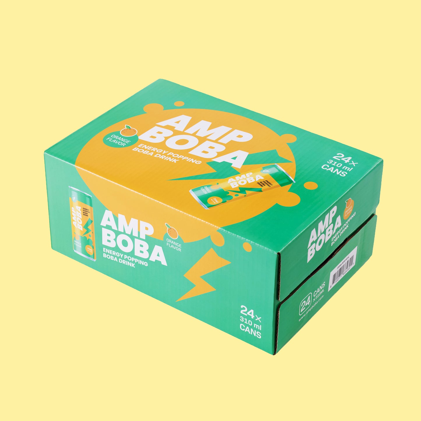 [Buy 10 Get 1 FREE] AMP Boba Energy Popping Drink (11-Case Bundle) - Mix & Match Orange/Black Currant | Perfect for Group Buys