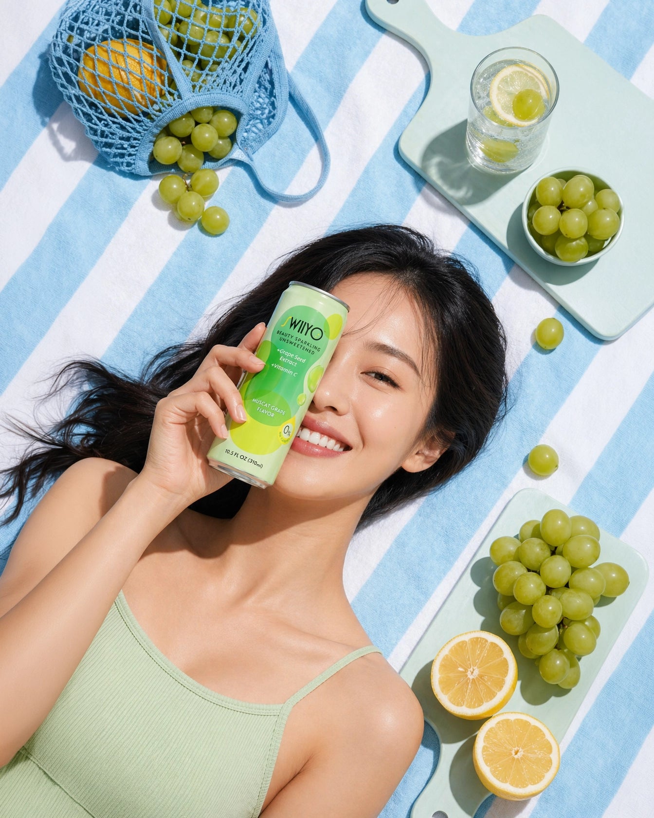 Swiiyo Aura Beauty Sparkling Water – Unsweetened Muscat Grape